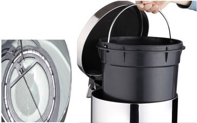 【厂家直销】410不锈钢12L脚踩垃圾桶——永康芝英兴华电器厂外贸品质之选
